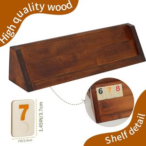 Jeu de Rummy Cube Wahartoly - Grand jeu de Rummy de luxe avec 4 grands supports en bois et 106 tuiles, édition 4 joueurs - Product Image 4