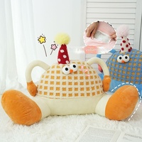 Cojín de Peluche con Diseño de Bigfoot, Almohada Decorativa de Lana de Cordero, Relleno de Algodón PP Personalizable, Soporte Lumbar para Sofá