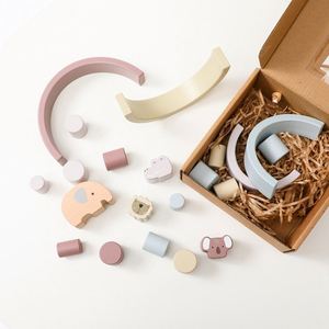 Bloques de Construcción Educativos de Madera, Juguete Apilable Arcoíris para Bebés, Desarrollo Creativo y Equilibrio - Product Image 4