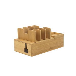 Bamboo and wood phone holder, wooden <b>tablet</b> charging <b>stand</b>, solid wood base storage box <b>for</b> mobile phones and <b>tablets</b> - Product Image 1