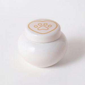 Urna para mascotas de cerámica elegante de alta calidad al por mayor con logotipo personalizado-Caja conmemorativa sellada para cenizas de mascotas, ideal para perros o gatos - Product Image 1