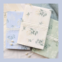 Nouvelle arrivée : Housse de carnet en tissu dentelle florale, couverture de carnet personnalisée faite à la main A5 pour la prise de notes, l'écriture, la papeterie de bureau