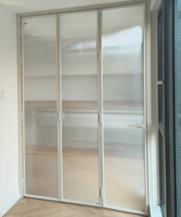 Panel de Vidrio Plegable con Aislamiento Acústico Interior de Borde Estrecho y Elegante para Cocina y Baño, Marco de Aleación de Aluminio, Diseño Minimalista