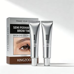Kit de teinture pour sourcils en gel 2 couleurs, brun clair, brun foncé, imperméable, <span class=keywords><strong>semi</strong></span>-<span class=keywords><strong>permanent</strong></span>, teinture pour cils - Product Image 1