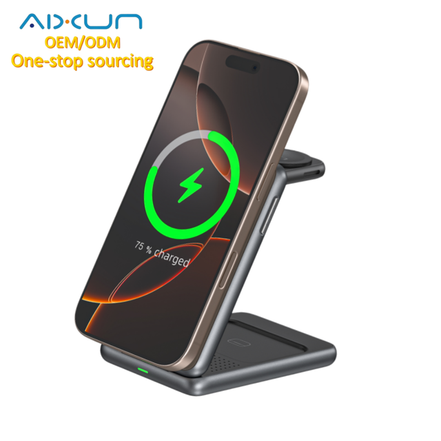 New 3 in 1 Magnetic Wireless Charger Dock Fast Charging Station for Office and Home