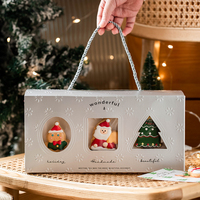 Pot de cuisson en carton de poche givré de Noël pour emballage de biscuits et de bonbons Boîte d'emballage de pot de Macaron de flocon de neige Nougat