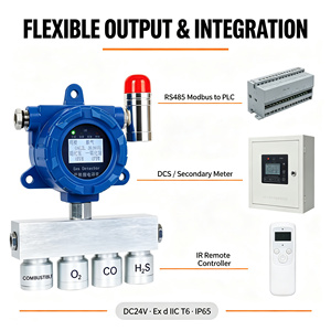 Rilevatore di Gas Fisso 4 in 1 Antideflagrante, Monitor per Gas Combustibili e Tossici, RS485 Modbus DC24V, Allarme Sonoro e Luminoso LCD, IP65 - Product Image 5