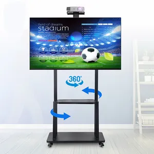 TV Mobile Cart 100 TV Mount Height Adjustable 32'' - 75" Universal LCD Trolley Stand Bracket Floor Stand
