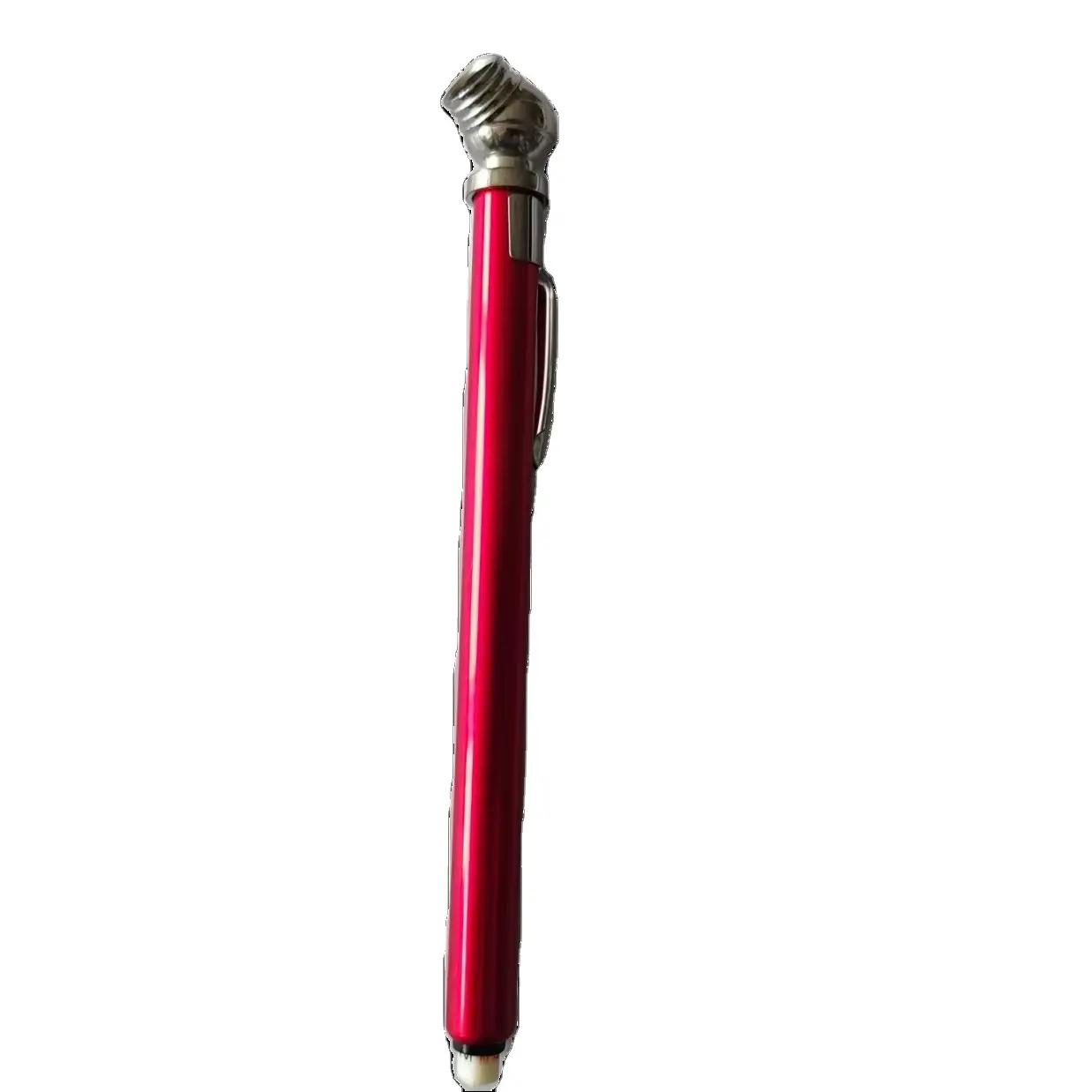 مقياس إطارات صغير أحمر 10-100 رطل لكل بوصة مربعة مقياس نفايات للترويج 4 جوانب ABS مؤشر إطارات أدوات ألمنيوم مشبك قلم