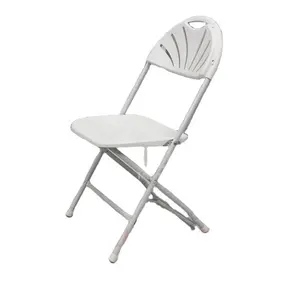 Modern White and Black Folding Chair Hotels Outdoor Events Parties-Durable Plastic Manufactured Dining Wedding Usage