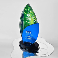 Trophée de plaque en verre cristal de finition de miroir d'impression polychrome