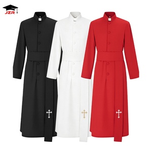 Robe <span class=keywords><strong>de</strong></span> chœur romaine mate disponible en 3 couleurs, <span class=keywords><strong>soutane</strong></span> simple boutonnage pour adulte, en promotion - Product Image 2