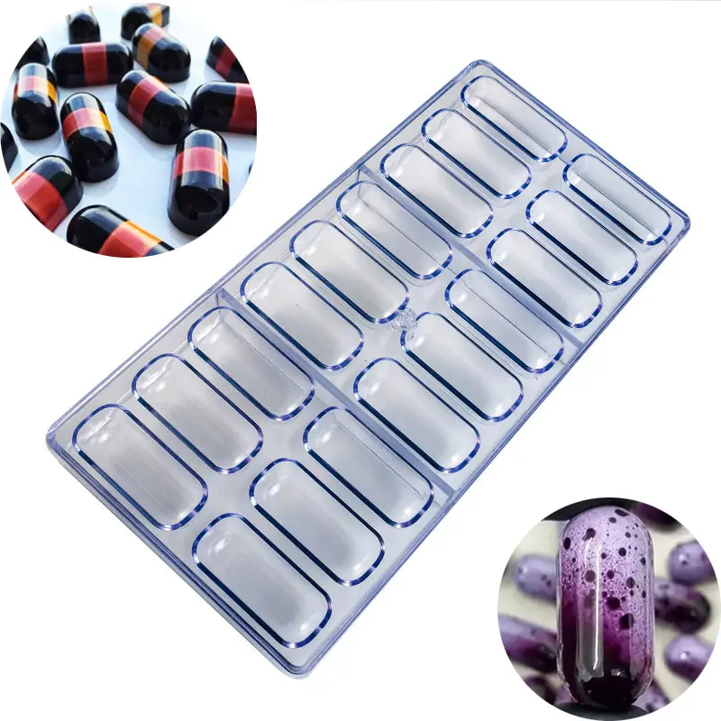 Polycarbonate Chocolate Moulds 3D Chocolate Bars Candy Molds Polycarbonate Plastic Tray Baking Pastry Bakery Tools