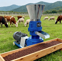 Machine à granulés d'aliments automatique en acier inoxydable pour ferme, haute productivité, 220V, 500kg/h, pour l'alimentation du bétail