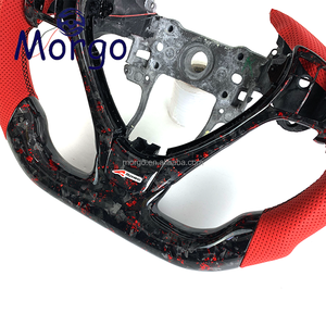 พวงมาลัย Morgo สำหรับ <span class=keywords><strong>Civic</strong></span> ทำจากคาร์บอนไฟเบอร์แท้และหนัง พร้อมไฟ LED สำหรับ Acura Type R FL5 <span class=keywords><strong>SI</strong></span> ดีไซน์สปอร์ตสำหรับการแข่งขัน - Product Image 3