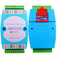 Module d'acquisition de température 8CH DS18B20 RS485 3000V avec isolation optique, communication Modbus RTU, DC 12V 24V, modèle AMDSG08