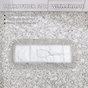BSCI GRS Cotton Thread Cloth Mop Pad with High Absorption and Lightweight Design for Ceiling and Window Cleaning Aluminum Frame - Product Image 2