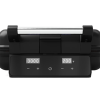 Gaufrier électrique 4 tranches avec surface antiadhésive, 1200W, contrôle du temps et de la température, écran LCD, acier inoxydable