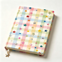 Carnet personnalisé en PU A5, couverture rigide, marque-page, journal kawaii, pendentif étoile, cadeau pour femme