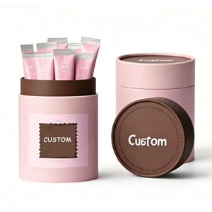 Caja Cilíndrica Redonda de Material Reciclable, Caja de Papel de Grado Alimenticio para Envasado de Bebidas Sólidas, Suplementos de Colágeno, Proteína en Polvo - Product Image 1