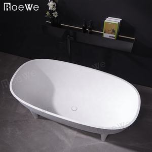 Roewe résine composite fonte pierre surface solide <span class=keywords><strong>baignoire</strong></span> hôtel salle de bain autoportant bain à remous artificiel <span class=keywords><strong>baignoire</strong></span> en marbre - Product Image 5