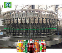 Machine de remplissage automatique commerciale d'eau gazeuse et de boissons, haute capacité, contrôlée par PLC, pour ligne de production de bouteilles PET, avec boîtier d'engrenages