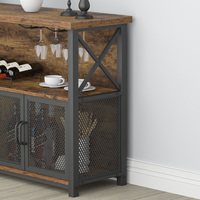 Exhibición de madera MDF de 4 puertas de lujo moderno personalizado, estante para Bar de vino, gabinete personalizado de lujo, mesa de gabinete de Bar con función de almacenamiento