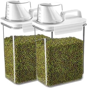 Home Upgrade Sealed <b>Kitchen</b> Cans Food-grade Grains Rice Cereals <b>Storage</b> Boxes Plastic Transparent Dry Food <b>Containers</b> with Cups - Product Image 1