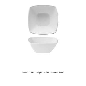 Cuenco de Vidrio Blanco Eclipse 14 × 14 cm Cuadrado Bormioli Rocco - Product Image 3