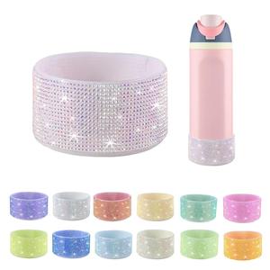 Ống bảo vệ silicon lấp lánh kim cương cho bình Owala Freesip 19oz, Sway 30oz, 2.76-2.83 inch, đế cao su chống trượt, trang trí đá pha lê - Product Image 1