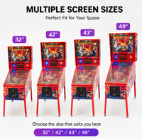 Machine de flipper virtuelle, mini flipper d'arcade en acier inoxydable, simulateur électronique à monnayeur avec boutons premium