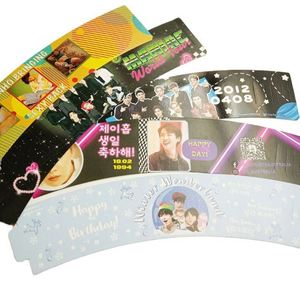 New Wholesale Kpop Paper Flat Cup Sleeve <b>Printing</b> Kpop <b>Coffee</b> Cupsleeve Custom logo - Product Image 1