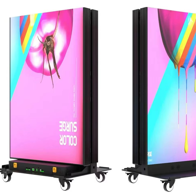 Factory Direct Sales Foldable LED Poster Display P1.25 P1.5 P1.8 P2 mm Indoor GOB Process Floor-Standing LED Poster Screen