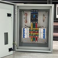 Gabinete de control eléctrico de acero inoxidable plateado, ensamblaje completo, montaje en pared, para interiores y exteriores