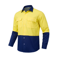 Chemise de travail personnalisée avec logo OEM, bicolore, haute visibilité, manches longues, uniforme de travail pour les ouvriers d'usine