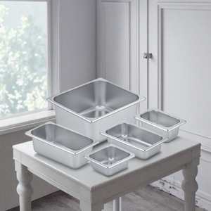 201 thép không gỉ khách sạn & nhà hàng lưu trữ Pan gấp cạnh <span class=keywords><strong>gastronorm</strong></span> gn 1/1 chúng tôi phong cách thực phẩm container Pan - Product Image 2