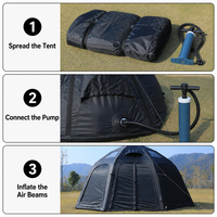 Carpa de Camping Inflable Moderna y Lujosa con Ventanas de Malla y Viga de Aire, Impermeable y con Gran Espacio para Eventos al Aire Libre