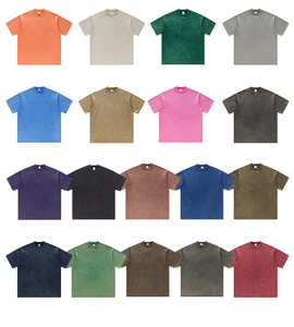 Camiseta Oversize Lisa para Impresión Digital, Estilo Vintage con Lavado Ácido, Unisex, Hombros Caídos, Algodón Grueso de Alto Gramaje - Product Image 5