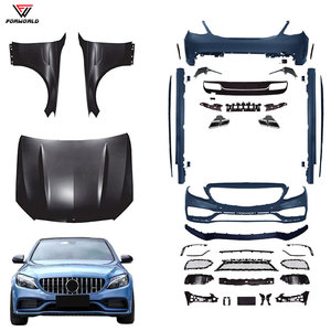 For C Class W205 15-18 AMG C63 Front Bumper Rear Bumper Hood <b>Lamp</b> Side Skirt New Clamps Manufacturing Source - Product Image 1