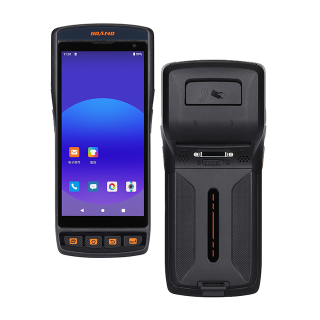 Hot Sale Handheld PDA Rugged Pos 1D 2D Barcode Scanner Mobile 4G Android Pda Built-in Paper Label Thermal Printer