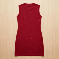 Robe pull mini en tricot sans manches pour femme, personnalisée, avec broderie lettre à la taille, vente en gros, OEM, printemps-été