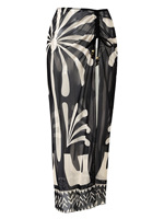 Ensemble maillot de bain une pièce et jupe pour femme STOCK Print, avec liens au cou et perles, maillot de bain et paréo, tenue de plage S-XL