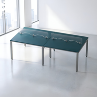 Bureau de travail modulaire ergonomique et durable pour 4 personnes, 240x120x75cm, avec cloison, bureau informatique