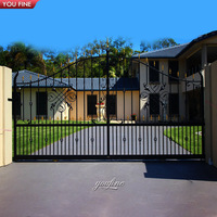 Portail en fer forgé européen YOUFINE, décoration d'entrée de villa de luxe, portail double moderne en fer forgé personnalisable pour allée de voiture