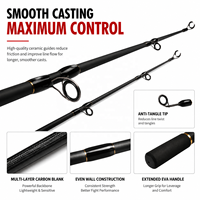Canne à pêche en fibre de carbone robuste 2 pièces pour spinning et casting, 1,8m 3,0m, poignée EVA, pour la pêche au snakehead, à la carpe, en lac et en ruisseau - Vente en gros