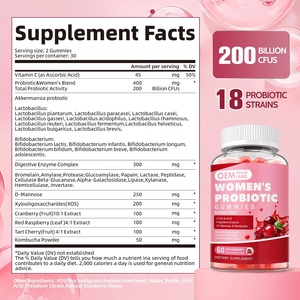 Gummies prébiotiques <span class=keywords><strong>et</strong></span> probiotiques OEM 200 milliards de UFC avec D-Mannose Kombucha pour la santé intestinale, soutien vaginal <span class=keywords><strong>et</strong></span> urinaire - Product Image 3
