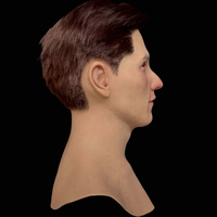 Masque masculin hyper réaliste de haute qualité, personnalisable, jeune homme élégant, déguisement de travesti, masques en silicone pour Halloween
