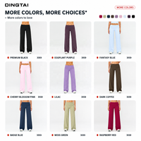 Ensemble de yoga brossé certifié GCC Dingtai pour femme : haut à manches courtes et pantalon large à taille repliable, tenue de sport 2 pièces