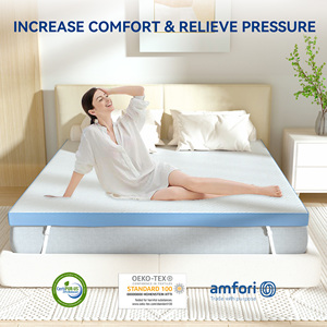 Surmatelas souple de 4 pouces avec housse rafraîchissante en soie glacée, mousse à mémoire de forme en gel, couche de soutien haute densité, pour mobilier de maison et appartement - Product Image 6
