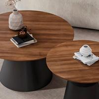 Conception de ferme minimaliste moderne Panneau en MDF durable Mobilier de maison Table basse en métal